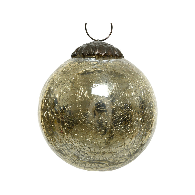 Boule de Noël en verre craquelé – Doré