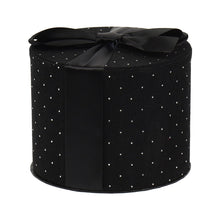 Boîte cadeau décorative en velours côtelé – Noir – 16 × 13 cm