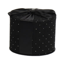 Boîte cadeau décorative en velours côtelé – Noir – 14 × 11 cm