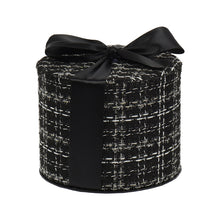 Boîte cadeau décorative en tweed – Noir et blanc – 16 × 13 cm