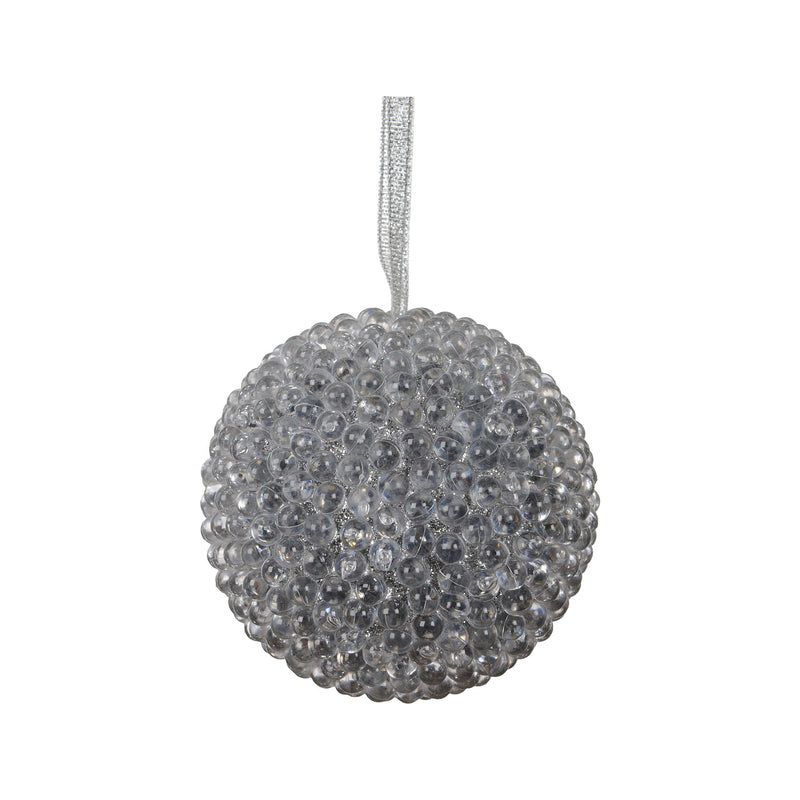 Boule de Noël en mousse texturée – Argent