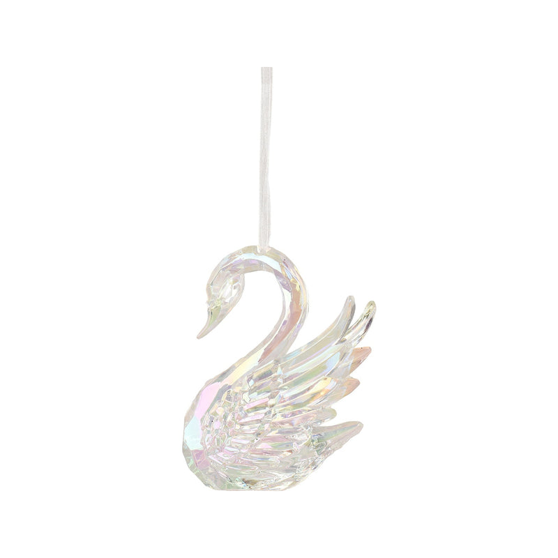 Décoration de Noël cygne – Modèle 1 · Transparent / Argent