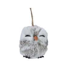 Ornement hibou de Noël – Modèle 1 · Gris / Blanc