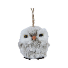 Ornement hibou de Noël – Modèle 2 · Gris / Blanc