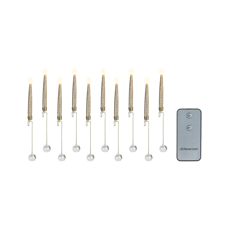 Ensemble de 10 bougies LED pour sapin – Or — vue du produit sur fond blanc