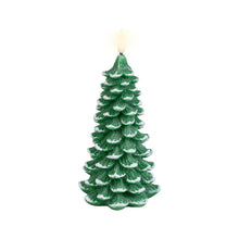 Bougie LED sapin à flamme mobile – Vert – 8,5 × 18,5 cm