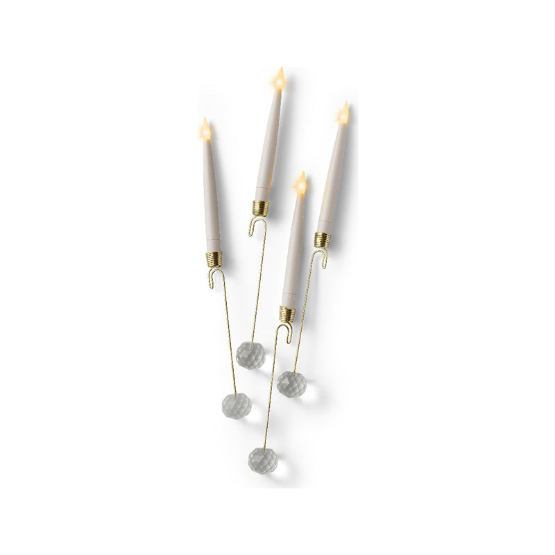 Ensemble de 4 bougies LED pour sapin – Blanc — vue du produit sur fond blanc