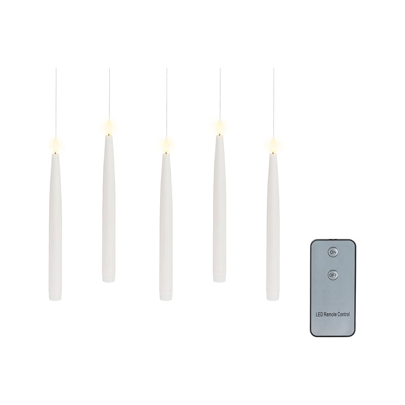 Ensemble de 5 bougies LED pour sapin – Blanc — vue du produit sur fond blanc