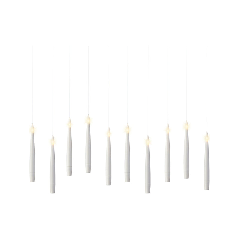 Ensemble de 10 bougies LED pour sapin – Blanc — vue du produit sur fond blanc