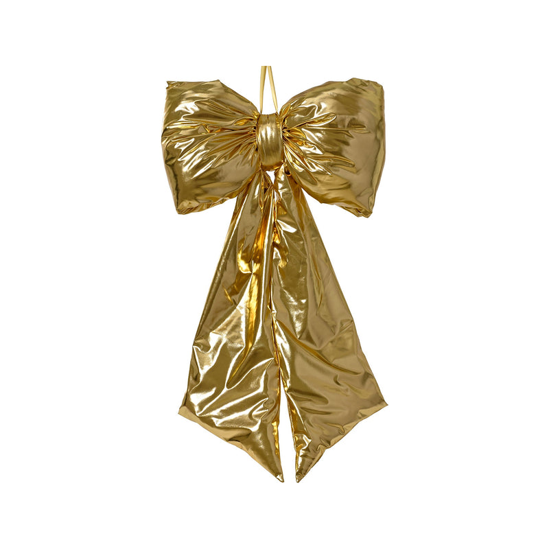 Grand nœud de Noël métallisé – Doré