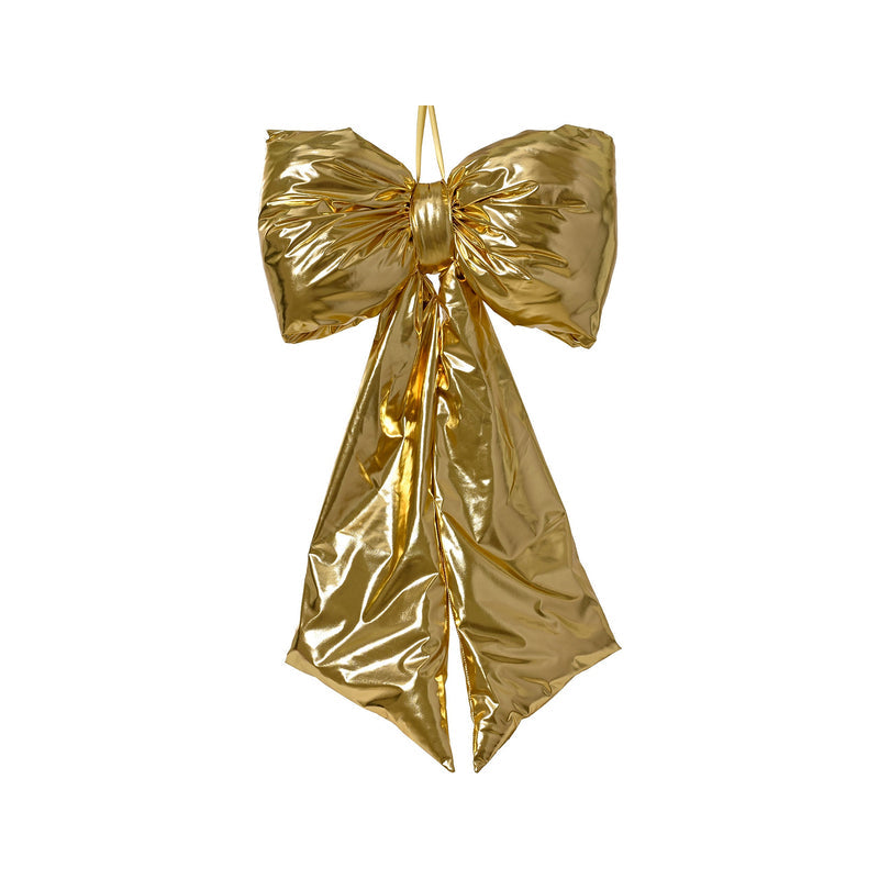 Grand nœud de Noël métallisé – Doré — produit sur fond blanc