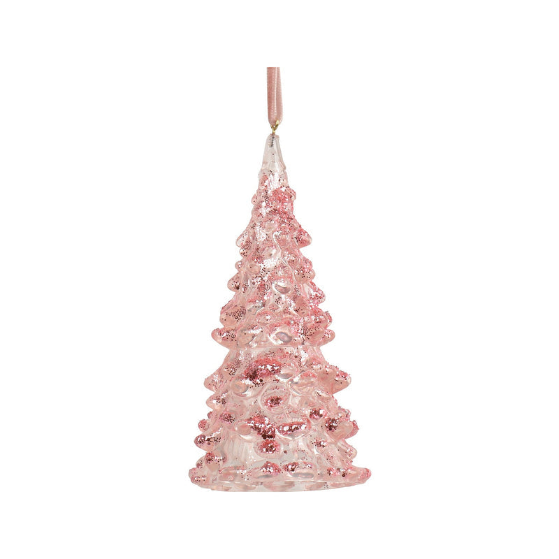 Ornement sapin de Noël — Rose — Modèle 1 — vue individuelle sur fond blanc