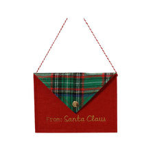 Enveloppe du Père Noël en feutre – Tartan vert