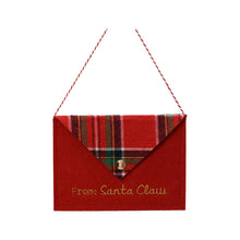 Enveloppe du Père Noël en feutre – Tartan rouge