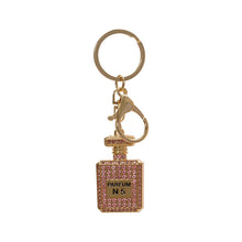 Porte-clés bijou à strass – Flacon de parfum · Doré