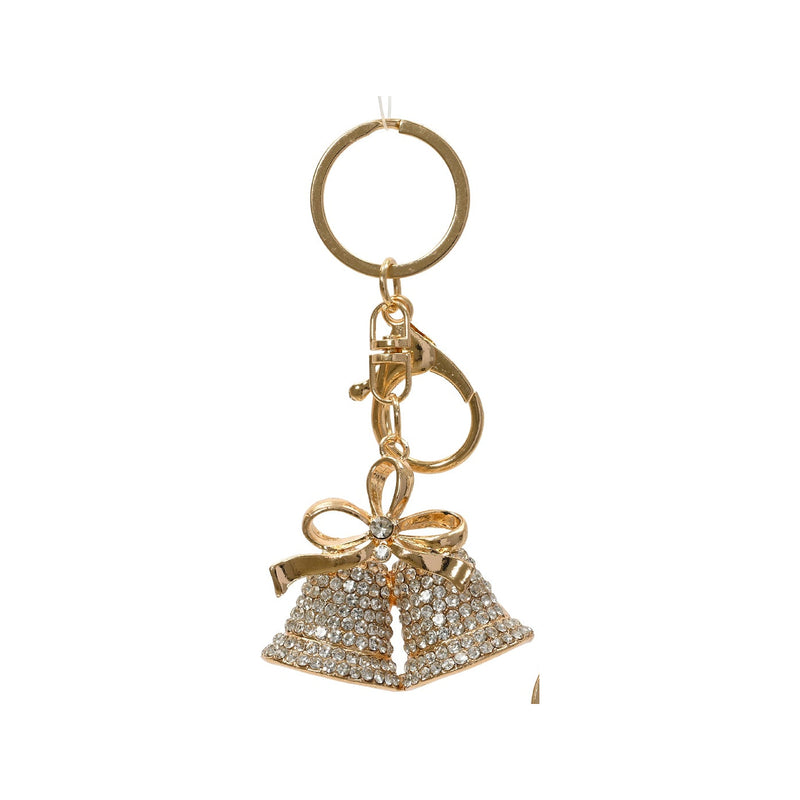 Porte-clés bijou mode – Cloches à strass · Doré / Argent / Rose / Crème