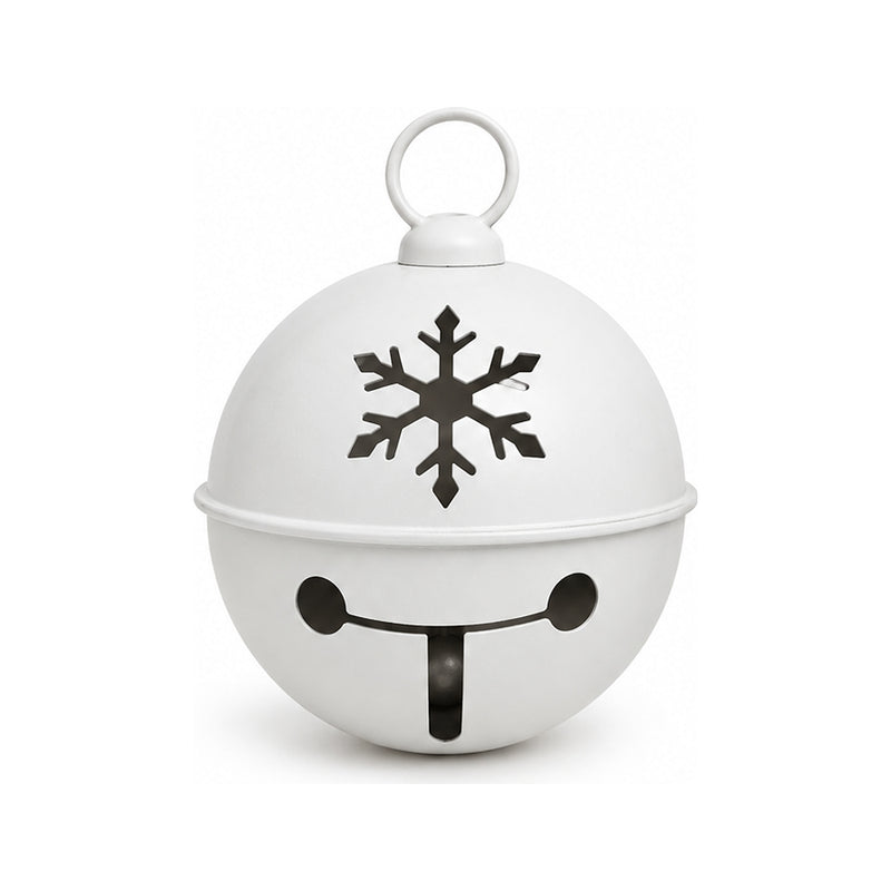 Grelot de Noël en métal – Blanc – 30,8 × 33 cm