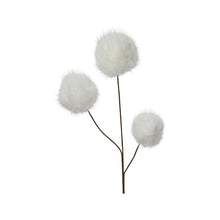 Tige décorative à boules duveteuses – Blanc