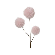 Tige décorative à boules duveteuses – Rose poudré