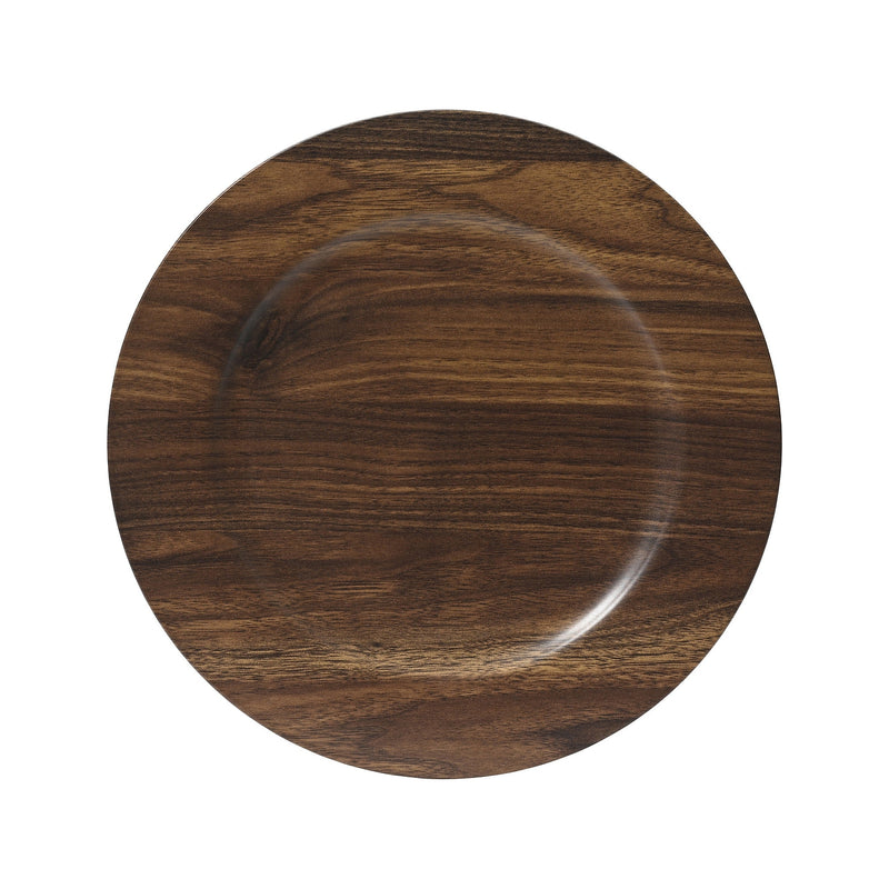 Assiette décorative effet bois – Brun — produit sur fond blanc