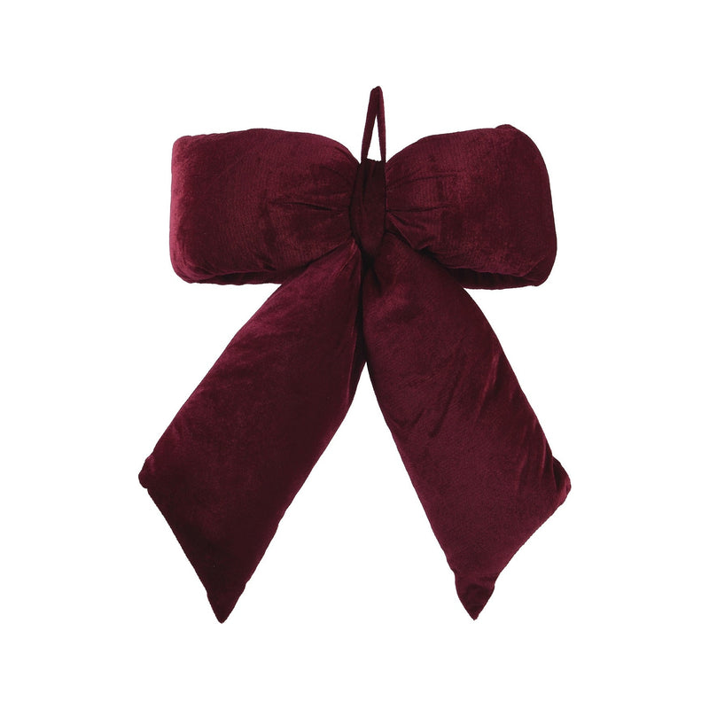 Grand nœud de Noël en polyester – Bordeaux