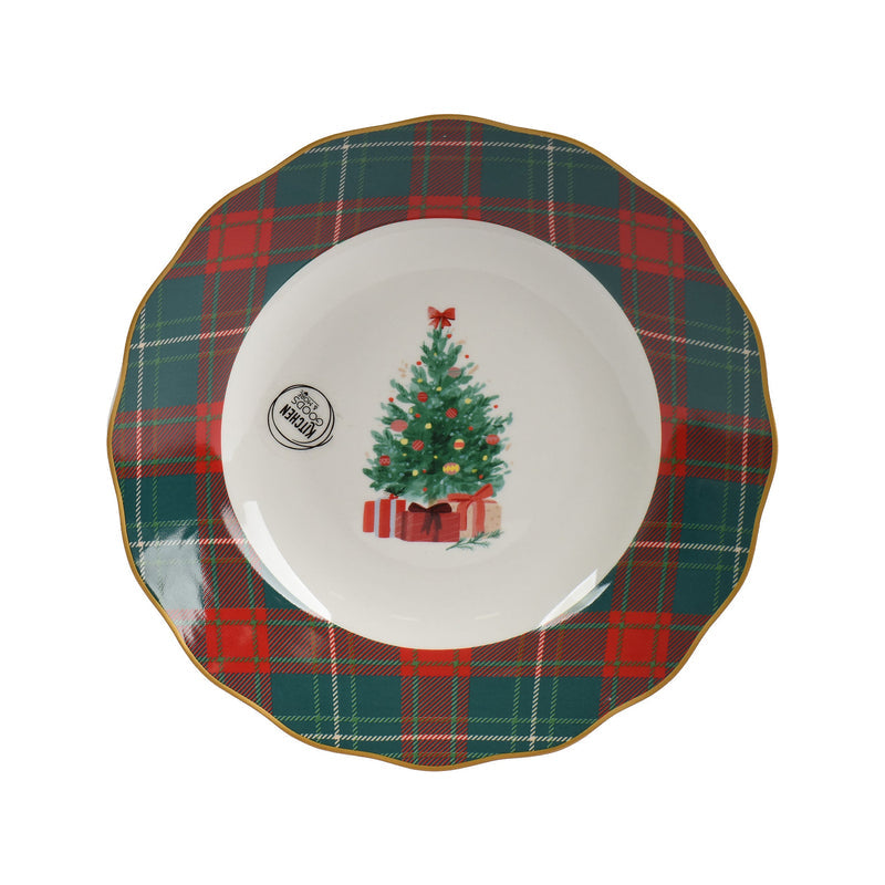 Bol de service de Noël avec sapin – Blanc — produit sur fond blanc