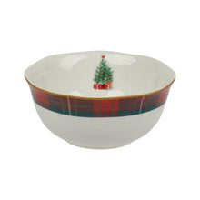 Bol de Noël avec sapin et tartan – Blanc
