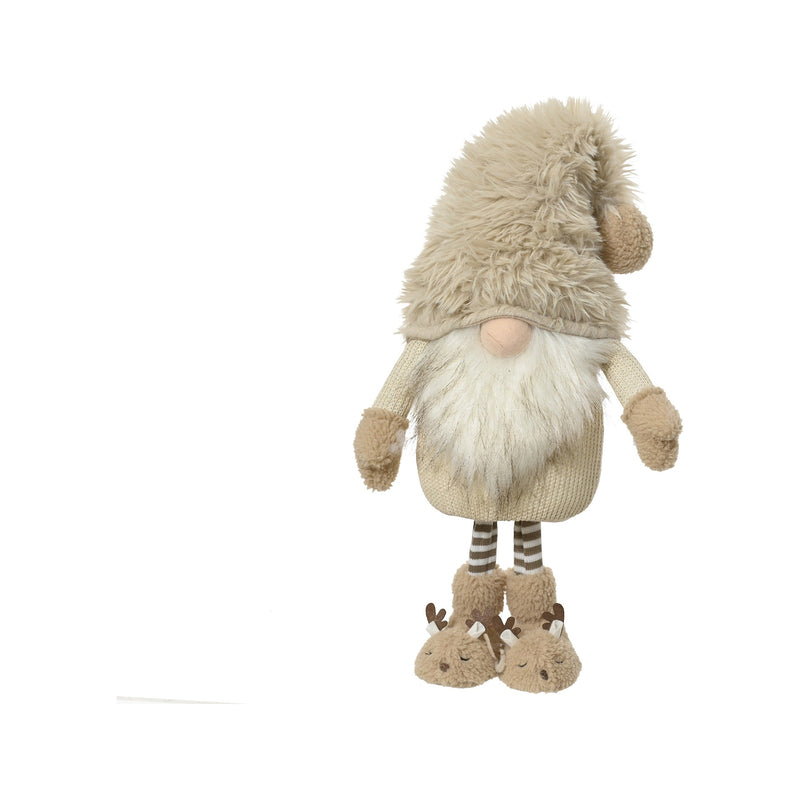 Gnome de Noël en textile – Jambes télescopiques · Crème / Multicolore