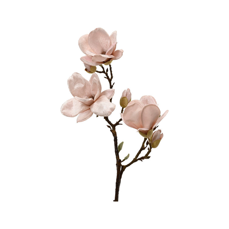 Tige de magnolia décorative – Rose poudré — vue du produit sur fond blanc
