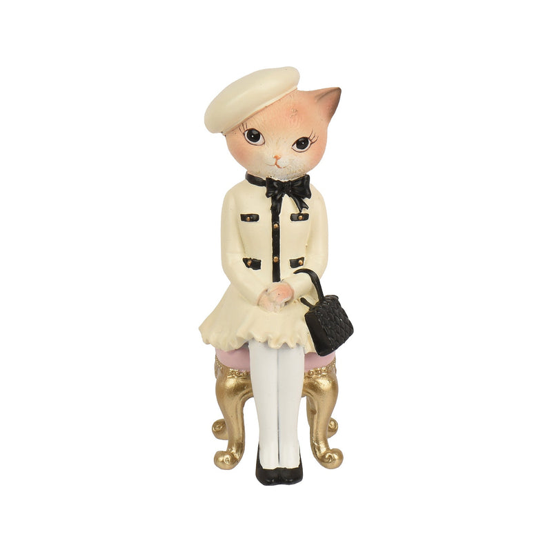 Figurine chat élégante – Assise · Modèle 2 · Multicolore