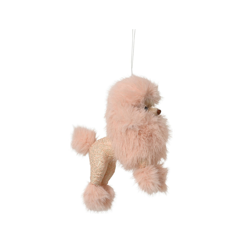 Ornement caniche en fausse fourrure – Rose