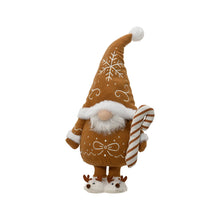 Gnome de Noël style pain d’épice – Brun — Debout — 28 × 18 × 63 cm — vue individuelle sur fond blanc