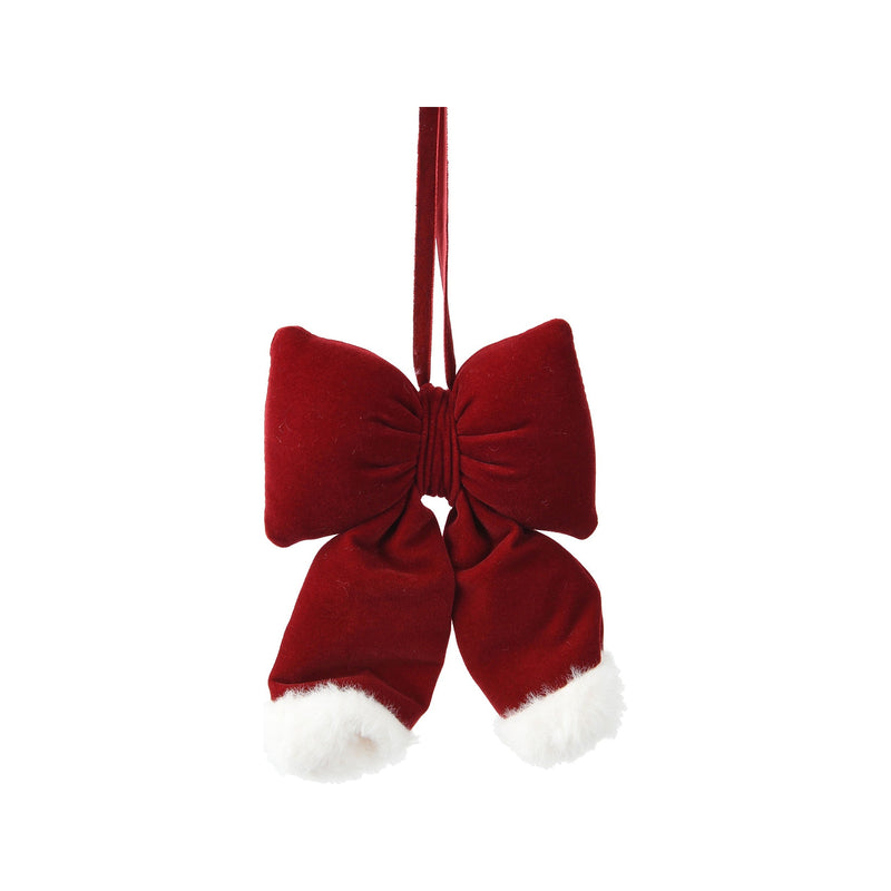 Nœud de Noël en velours – Bordeaux — produit sur fond blanc