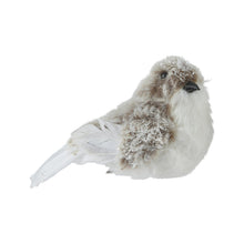 Oiseau de Noël sur clip – Blanc et gris · Modèle 1
