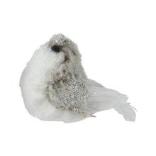 Oiseau de Noël sur clip – Blanc et gris · Modèle 2