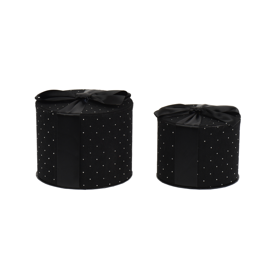 Boîte cadeau décorative en velours côtelé – Noir