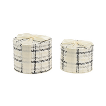 Boîte cadeau décorative en tweed – Ivoire et noir