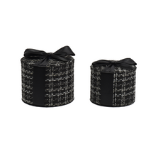 Boîte cadeau décorative en tweed – Noir et blanc