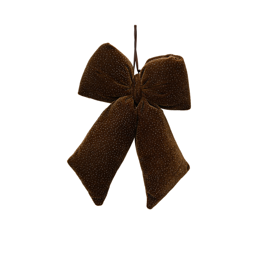 Nœud de Noël en velours – Brun