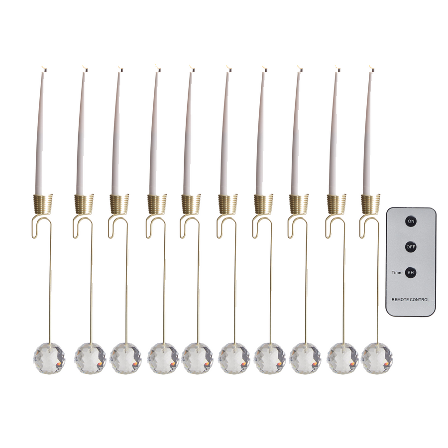 10 bougies de Noël lumineuses à suspendre avec télécommande – 12,5 po — toutes les variantes sur fond blanc