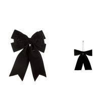 Boucle de Noël en velours noir — toutes les variantes sur fond blanc
