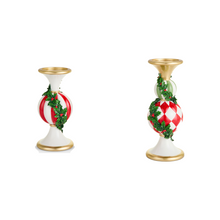 Bougeoir de Noël au motif de houx — toutes les variantes sur fond blanc