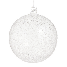 Boule de Noël transparente en verre texturé – 6 po — toutes les variantes sur fond blanc