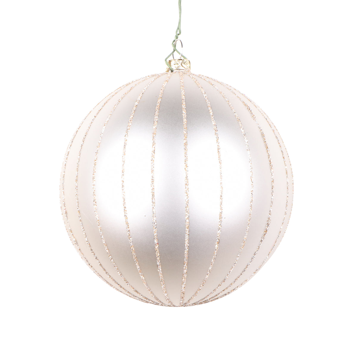 Boule de Noël — avoine — fini mat et pailleté