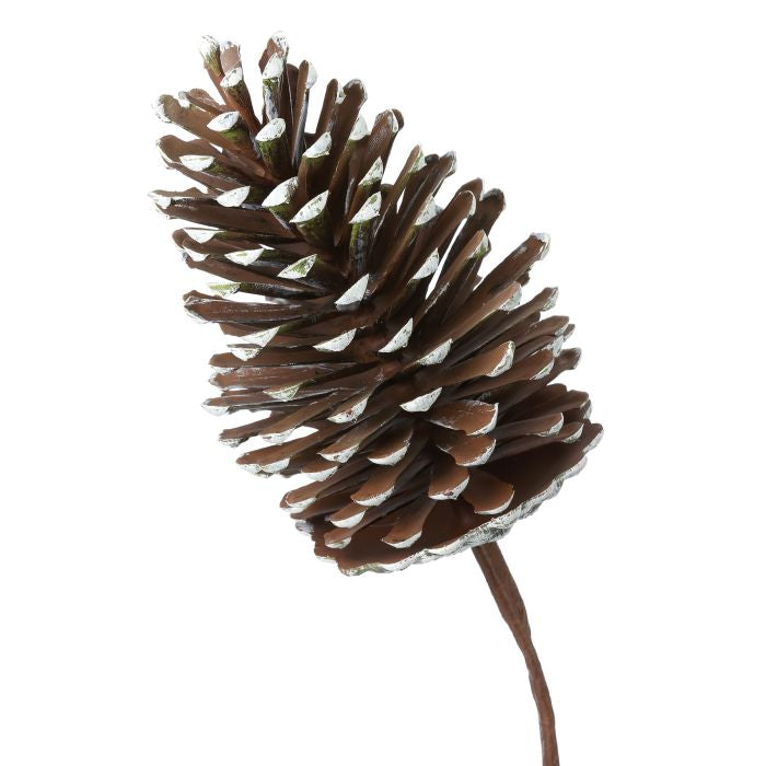Tige décorative de Noël à pommes de pin – Naturel et brun – 13 po