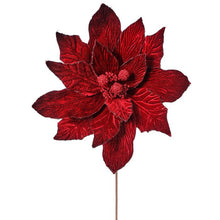Tige de poinsettia artificiel – Bourgogne – 19 po diam. × 30 po haut