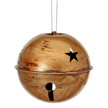 Ornement cloche de Noël antique pailleté – Or – 5,5 po