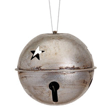 Ornement cloche de Noël antique pailleté – Argent – 5,5 po