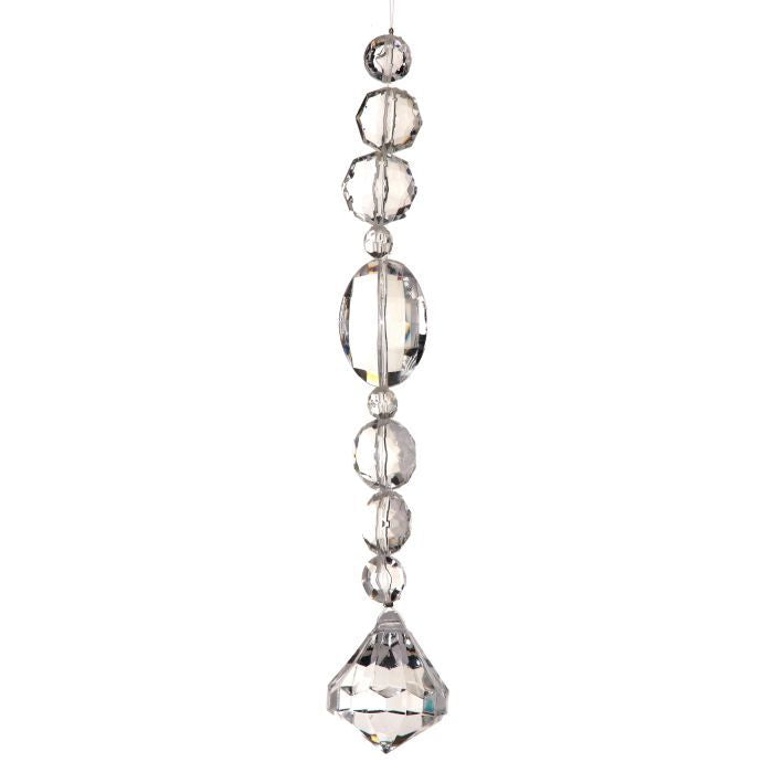 Ornement de Noël orné de bijoux en cristal – Transparent – 7 po
