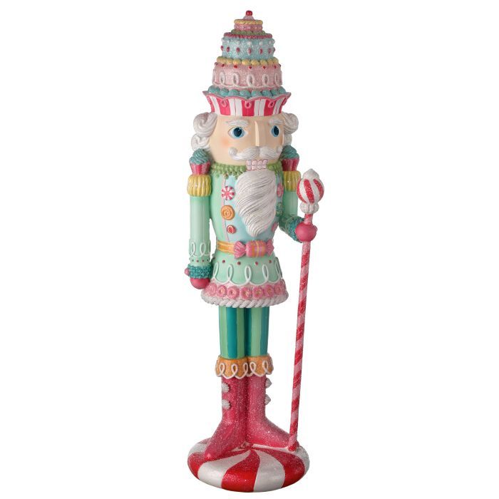 Casse-noisette décoratif pastel à la menthe poivrée — 22 po sur fond blanc